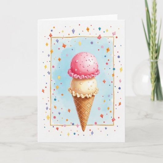 Pastel Confetti Verjaardagskaart Kaart (Voorkant)