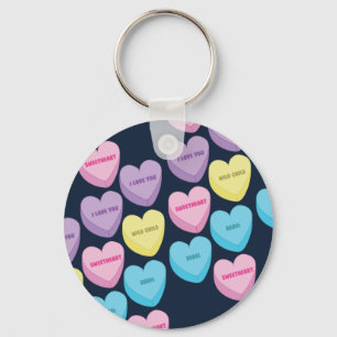Pastel Conversation Hearts Sleutelhanger