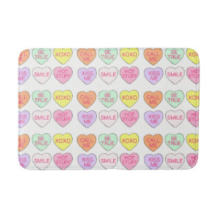 Pastel Conversation Snoep Harten Valentijnsdag Badmat