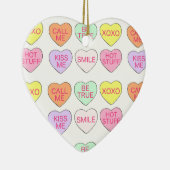 Pastel Conversation Snoep Harten Valentijnsdag Keramisch Ornament (Rechts)
