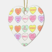 Pastel Conversation Snoep Harten Valentijnsdag Keramisch Ornament (Links)