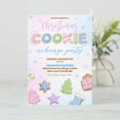 Pastel Cookies Exchange Party Kaart (Staand voorkant)