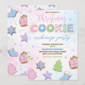 Pastel Cookies Exchange Party Kaart (Voorkant / Achterkant)