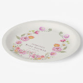 pastel coquette Floral Wreath Baby Shower  Papieren Bordje (Gekanteld)