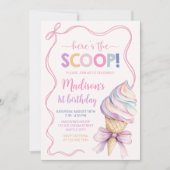 Pastel Coquette Ice Cream Girls Verjaardag Kaart (Voorkant)