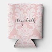 Pastel Coral and Grey Damask Pattern for Women Blikjeskoeler (Voorkant)