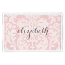 Pastel Coral and Grey Damask Suite for Women