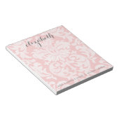 Pastel Coral and Grey Damask Suite for Women Notitieblok (Schuin)