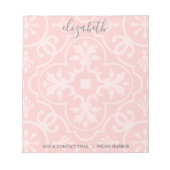 Pastel Coral and Grey Farmhouse Tegel voor vrouwen Notitieblok (Voorkant)