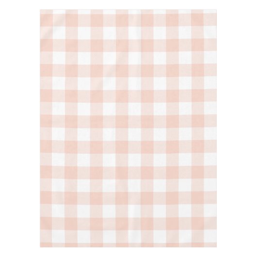 Pastel Coral and White Gingham Pattern Tafelkleed (Voorkant)