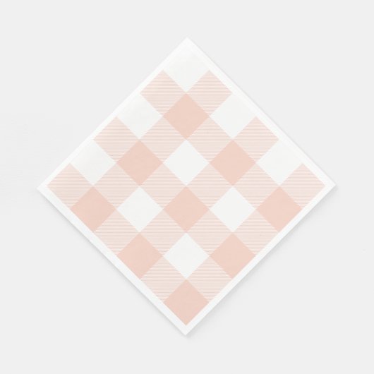 Pastel Coral Gingham Pset Servet (Hoek)