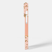 Pastel Coral Gold Confetti Monogram Eigen naam Case-Mate iPhone Case (Achterkant / Links)