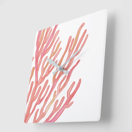 Pastel Coral Reef Acryl Wandklok (Hoek)