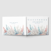Pastel Coral Reef-Beach Bruiloft Gastenboek (Volledig)