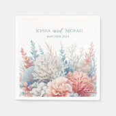 Pastel Coral Reef-Beach bruiloft- Servetten (Voorkant)