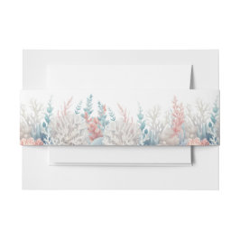 Pastel Coral Reef Beach-bruiloft Uitnodigingen Wikkel