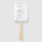 Pastel Coral Reef-Beach huwelijksprogramma Handwaaier (Achterkant)