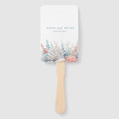 Pastel Coral Reef-Beach huwelijksprogramma Handwaaier (Voorkant)