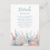 Pastel Coral Reefs-Beach bruiloft details- Informatiekaartje (Voorkant)