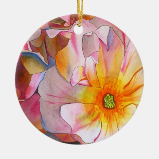 Pastel Cornelia Roos waterverf Keramisch Ornament (Voorkant)