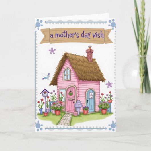 Pastel Cottage Moederdag kaart (Voorkant)