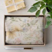 Pastel Cottage Wildebloem Waterverf Tissuepapier (Geschenk)