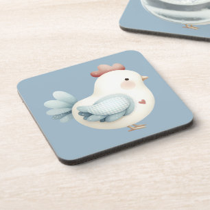 Pastel Cottagecore Kip Bier Onderzetter