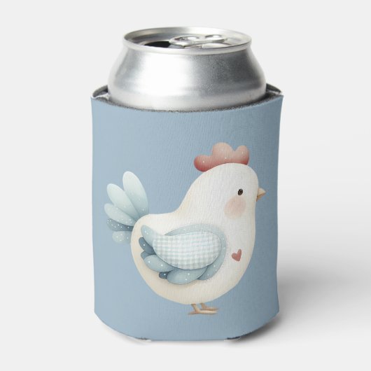 Pastel Cottagecore Kip Blikjeskoeler (Blikje Voorkant)