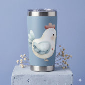 Pastel Cottagecore Kip Geïsoleerde Drinkbeker