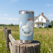 Pastel Cottagecore Kip Geïsoleerde Drinkbeker