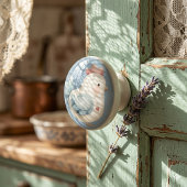 Pastel Cottagecore Kip Keramische Knop