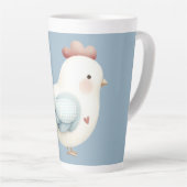 Pastel Cottagecore Kip Latte Mok (Rechterhoek)