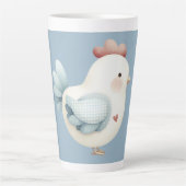 Pastel Cottagecore Kip Latte Mok (Voorkant)