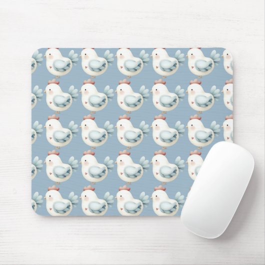 Pastel Cottagecore Kip Muismat (Met muis)
