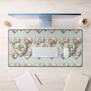 Pastel Cottagecore Patchwork Harten Bureaumat
