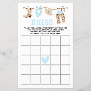 Pastel Cowboy Baby Shower Spellen Flyer