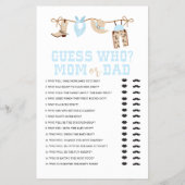 Pastel Cowboy Baby shower Spelletjes Flyer (Achterkant)