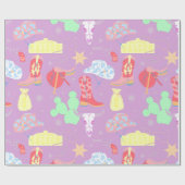 pastel cowgirl wild west saloon cadeaupapier (Vlak)