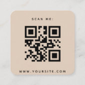 Pastel Cream Beige QR Code Weddenschap RSVP Chic Informatiekaartje (Achterkant)