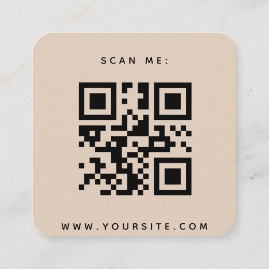 Pastel Cream Beige QR Code Weddenschap RSVP Chic Informatiekaartje (Achterkant)