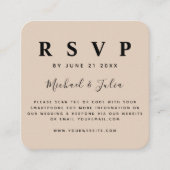 Pastel Cream Beige QR Code Weddenschap RSVP Chic Informatiekaartje (Voorkant)