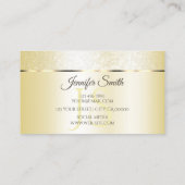 Pastel Cream Golden Sparkle Glitter en Initialen Visitekaartje (Achterkant)