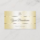 Pastel Cream Golden Sparkle Glitter en Initialen Visitekaartje (Voorkant)