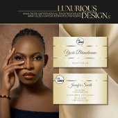 Pastel Cream Golden Sparkle Glitter Logo Initialen Visitekaartje