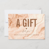 Pastel Cream Marble Chic Elegant Beauty Salon Love (Voorkant)