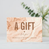 Pastel Cream Marble Chic Elegant Beauty Salon Love (Staand voorkant)