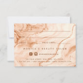 Pastel Cream Marble Chic Elegant Beauty Salon Love (Achterkant)