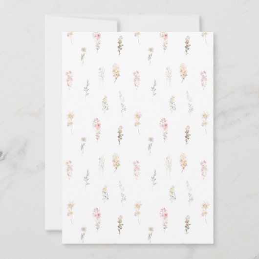 Pastel Cream Meadow Floral Save The Date Kaart (Achterkant)