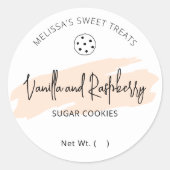 Pastel Cream Waterverf Cookies Bakery Flavour Ronde Sticker (Voorkant)