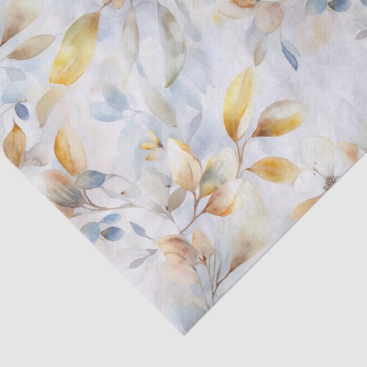 Pastel Crème Bloemen Abstract Tissuepapier (Detail)